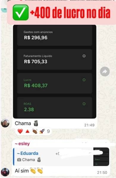 Depoimento de aluno com mais de 400 reais de lucro no dia